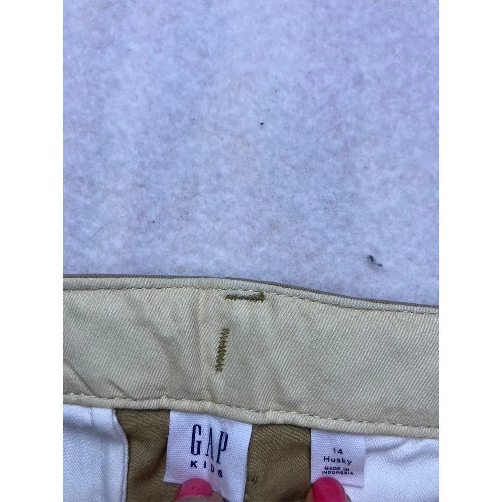 Gap‎ Kids Chino Pants Boys 14 Husky Tan New Khaki Adjustable Waist Chinos